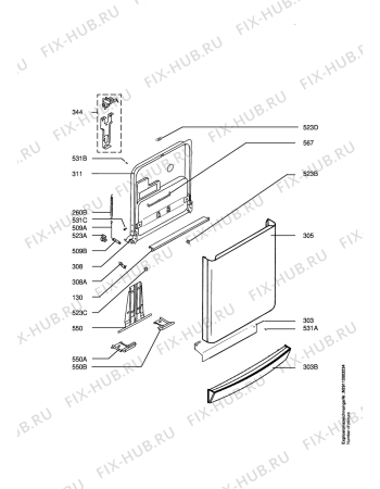 Схема №6 FAV60850 с изображением Микромодуль для посудомойки Aeg 973911232644014